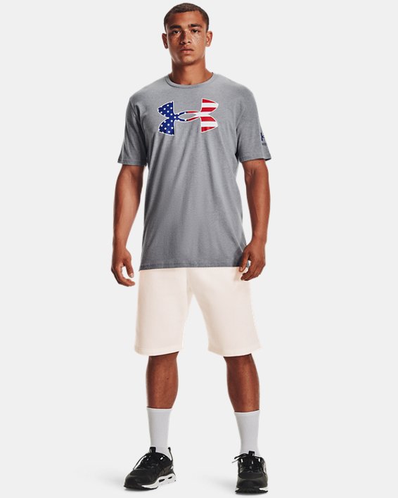 Men's UA Freedom Big Flag Logo T-Shirt, Gray, pdpMainDesktop image number 2